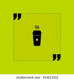 Cup of coffee logo on a lime green background