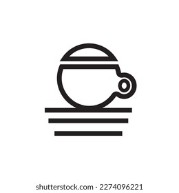 icono simple del logotipo de taza o taza de café.
