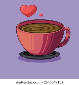 Cup of Coffee with Love Illustration