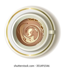 Cup of  coffee with milk