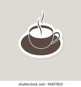 Cup of coffee with milk. Vector illustration