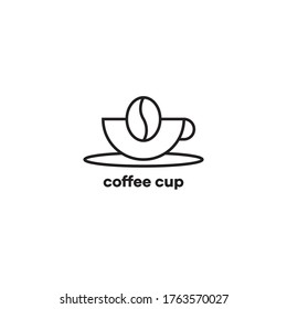 cup and coffee minimalist logo vector illustration