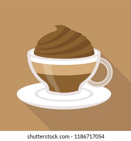 Cup of coffee mocha vector illustration, flat design