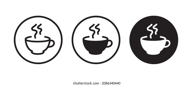 Cup of coffee, mug, tea icon Hot drink icon icons button, vector, sign, symbol, logo, illustration, editable stroke, flat design style isolated on white linear pictogram