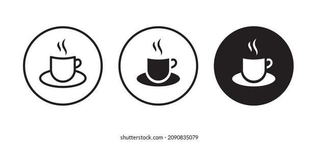 Cup of coffee, mug, tea icon Hot drink icon icons button, vector, sign, symbol, logo, illustration, editable stroke, flat design style isolated on white linear pictogram