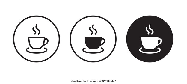 Cup of coffee, mug, tea icon Hot drink icon icons button, vector, sign, symbol, logo, illustration, editable stroke, flat design style isolated on white linear pictogram