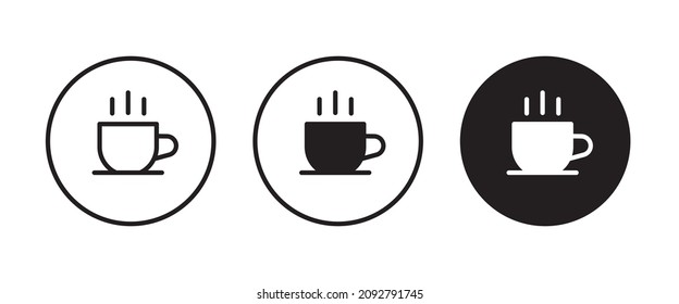 Cup of coffee, mug, tea icon Hot drink icon icons button, vector, sign, symbol, logo, illustration, editable stroke, flat design style isolated on white linear pictogram