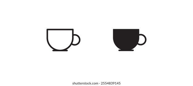 Cup of coffee, mug, tea icon Hot drink icon icons button, vector, sign, symbol, logo, illustration, editable stroke, flat design style isolated on white linear pictogram