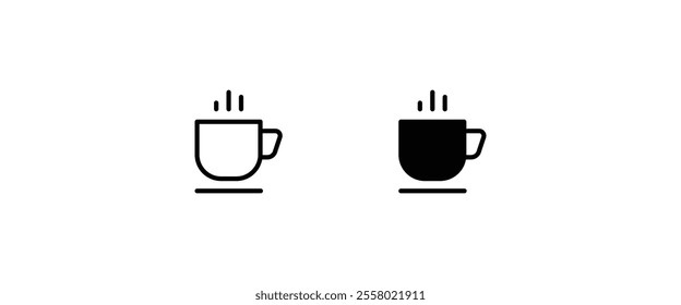 Cup of coffee, mug, tea icon Hot drink icon icons button, vector, sign, symbol, logo, illustration, editable stroke, flat design style isolated on white linear pictogram