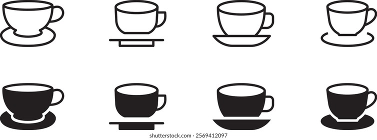 Cup of coffee, mug, tea icon Hot drink icon icons button, vector, sign, symbol, logo, illustration, editable stroke, flat design style isolated on white linear pictogram