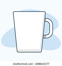 Cup of coffee . Coffee mug vector outline illustration.