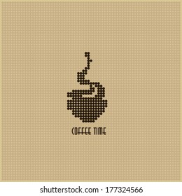 Cup of coffee with old design 