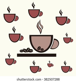 Cup of coffee on background,vector illustration