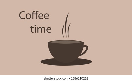 
Cup of coffee on a beige background.