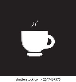 Cup of coffee on black background vector