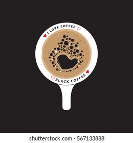 cup of coffee on black background vector