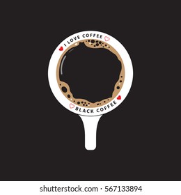 cup of coffee on black background vector