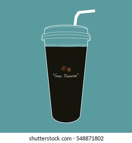 cup of coffee on blue background