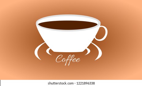 Cup of coffee on a brown background