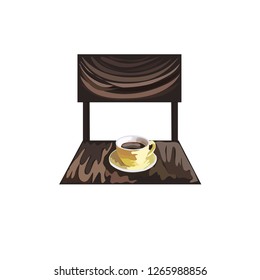cup of coffee on chair vector