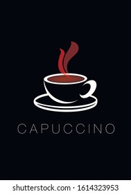 Cup of coffee on dark background