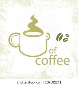 cup of coffee on dirty background - illustration