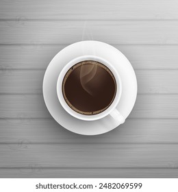 A cup of coffee on a gray background. Vector illustration