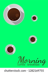 cup of coffee on a green background