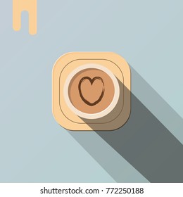Cup of Coffee on a light Background. Minimal Design illustration. Ideal for backgrounds and posters
