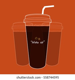 cup of coffee on orange background vector