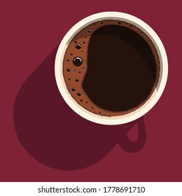 cup of coffee on a red background