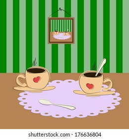 cup of coffee on the table