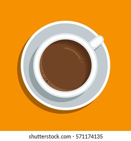 A cup of coffee on a table. Simple vector illustration 