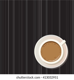 cup of coffee on top of a black background