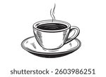 Cup of coffee on white