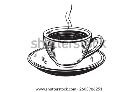 Cup of coffee on white