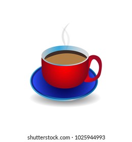 A cup of coffee on a white background. Vector image for your design
