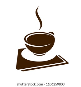 Cup of coffee on white background in vector EPS8