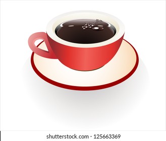 cup of coffee on white background