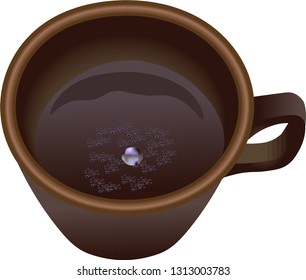 A cup of coffee on a white background. Vector.