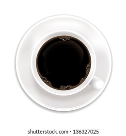 Cup of coffee on white background