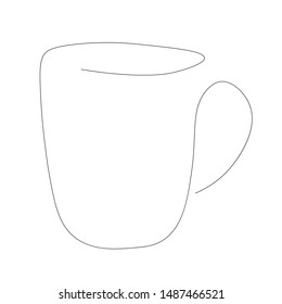 Cup of coffee on white  background, vector  illustration 