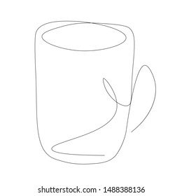Cup of coffee on white background, vector illustration