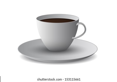 cup of coffee on a white background