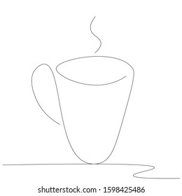 Cup of coffee on white background, vector illustration