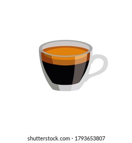 A cup of coffee on white background vector.