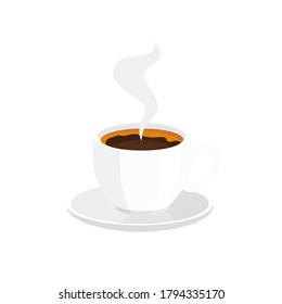A cup of coffee on white background vector.