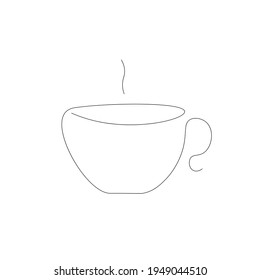 Taza de café sobre fondo blanco, ilustración vectorial