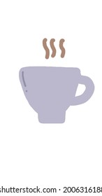 cup of coffee on a white background. Doodles