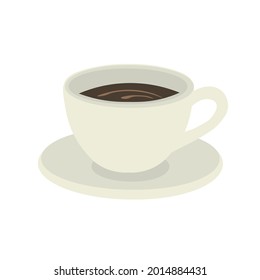Cup with coffee on a white background.